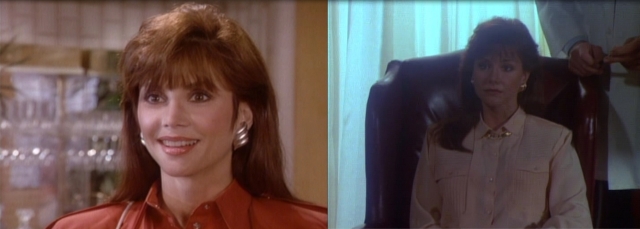 Victoria Principal in her final episode and character replacement Margaret Michaels in 'Carousel' 1988